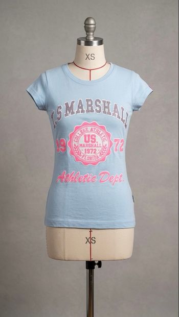 U.S. MARSHALL - T-shirt Style College - Taille XS - Bleu Ciel