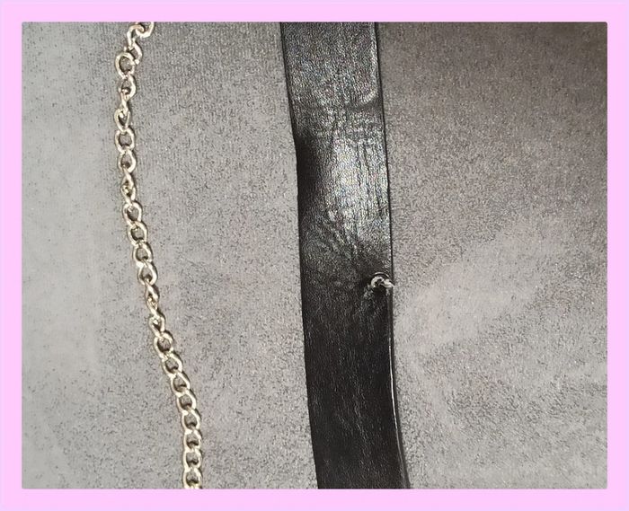 Ceinture noire style Rock/Goth avec anneau et chaîne - photo numéro 6