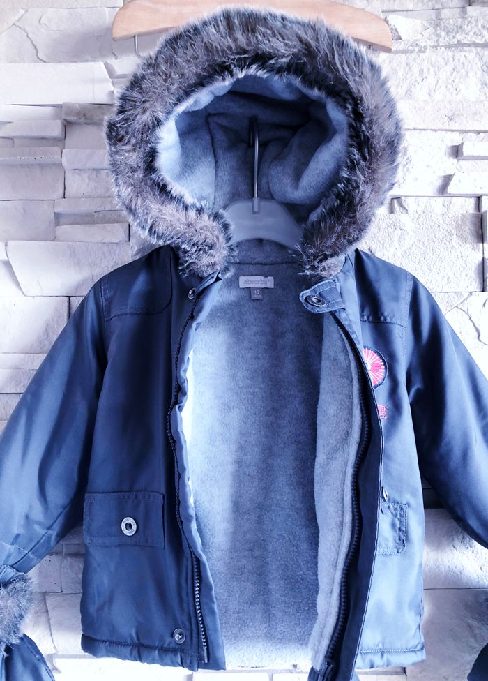 ABSORBA - NEW - MANTEAU A CAPUCHE & MOUFLES PROTECTION IDÉALE FROID & PLUIE 12M - photo numéro 7