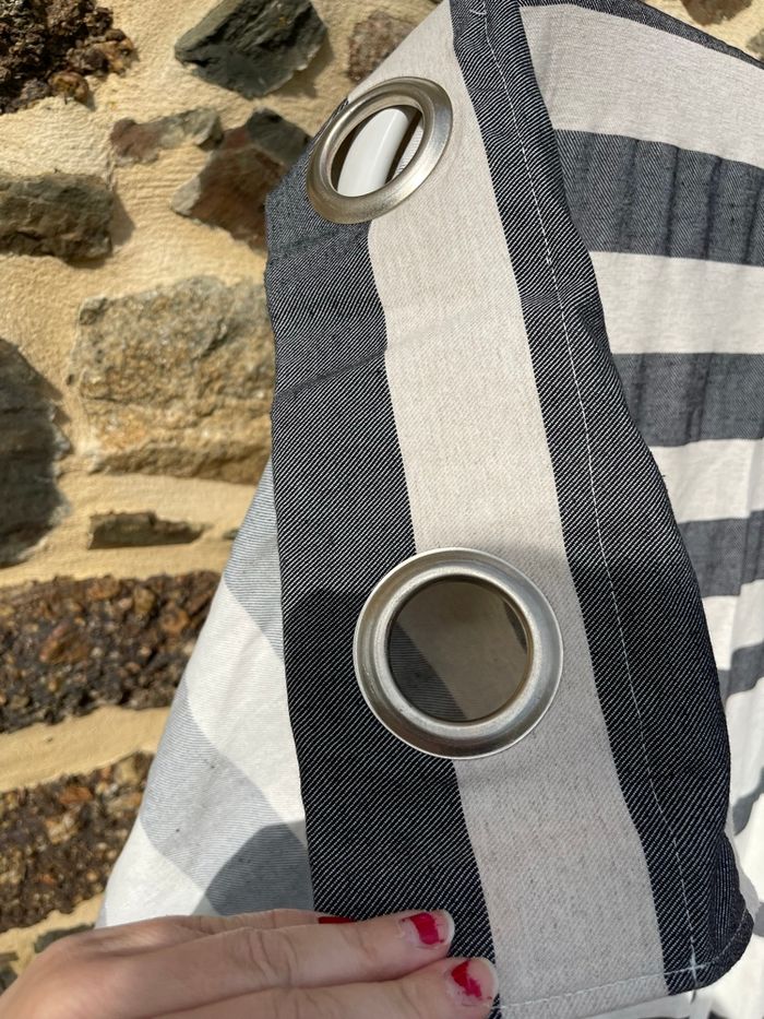 Rideaux à rayure beige et gris - IKEA - photo numéro 7