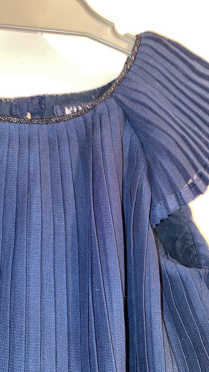 Robe bleu marine plissée doublée 6 mois /8kgs kiabi - photo numéro 2