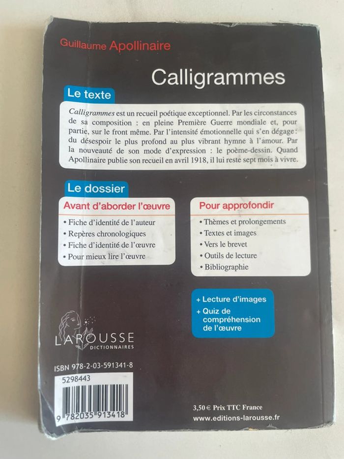 Livre Calligrammes - photo numéro 2