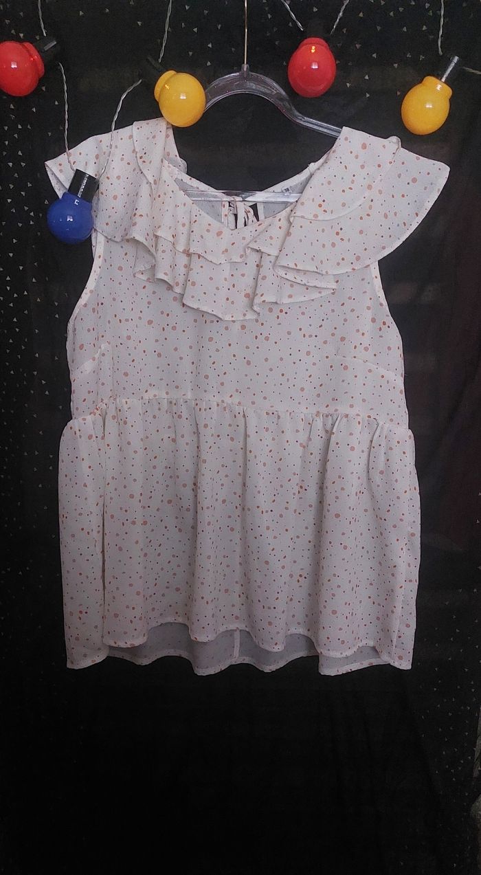 Débardeur col frou frou