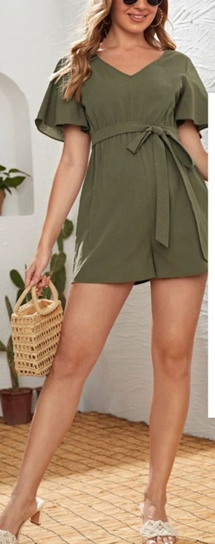 💐Combi short de grossesse kaki💐 - photo numéro 2