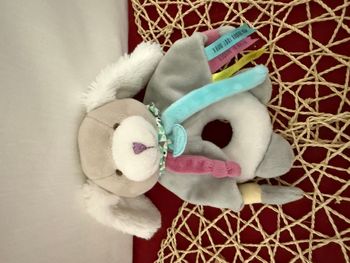 DOUDOU ET COMPAGNIE chien Toopi mon doudou tout doux gris blanc grelot