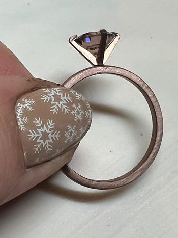 bague solitaire rose mate effet brossé