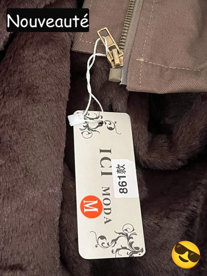Parka à capuche kaki neuf toute douce à l’intérieur - taille M - ici moda - photo numéro 11