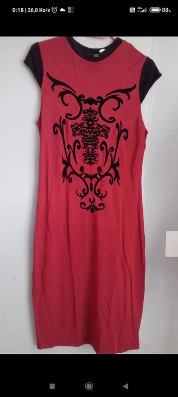 Robe longue rouge rainbow