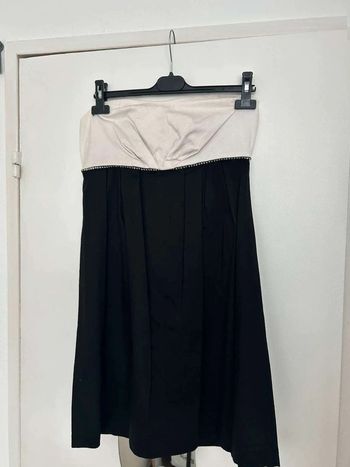 Robe bustier  noire/creme  T42