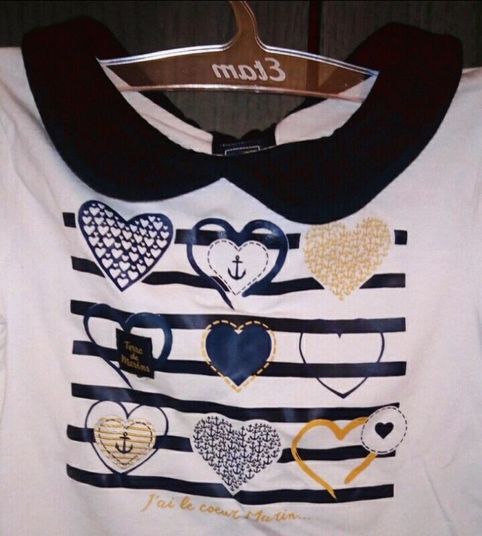 T-shirt manches longues col claudine - photo numéro 2