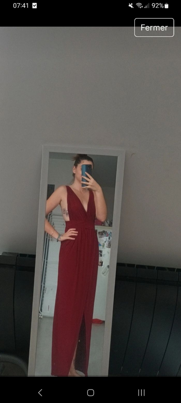 Robe de soirée bordeaux