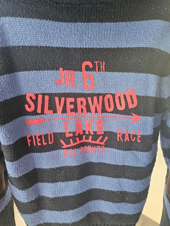 Gilet polaire à capuche, rayures 9/10 ans - photo numéro 2