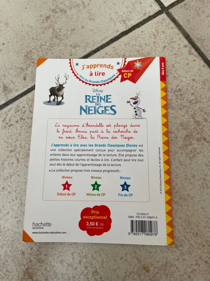 Livre Reine des Neiges J'apprends à lire (CP) - photo numéro 2