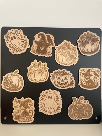 Magnet Halloween automne en bois
