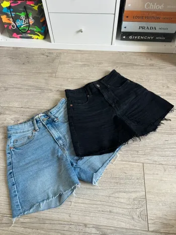 Lot de 2 Shorts en jeans taille haute hm xxs