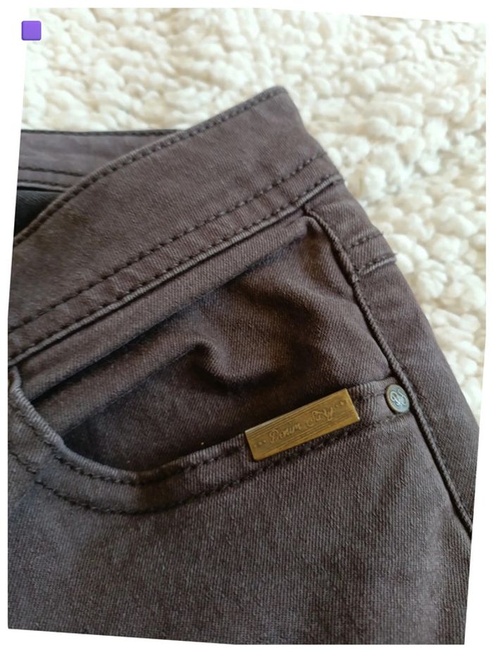 Pantalon jean noir/grisé cache cache peu porté - photo numéro 3