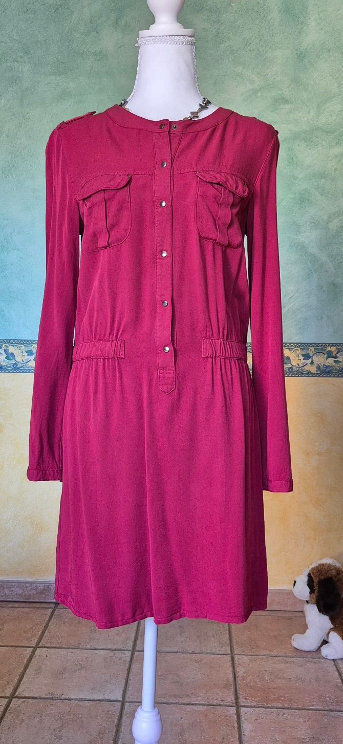 Robe chemise Camaïeu fuschia 38 - photo numéro 3