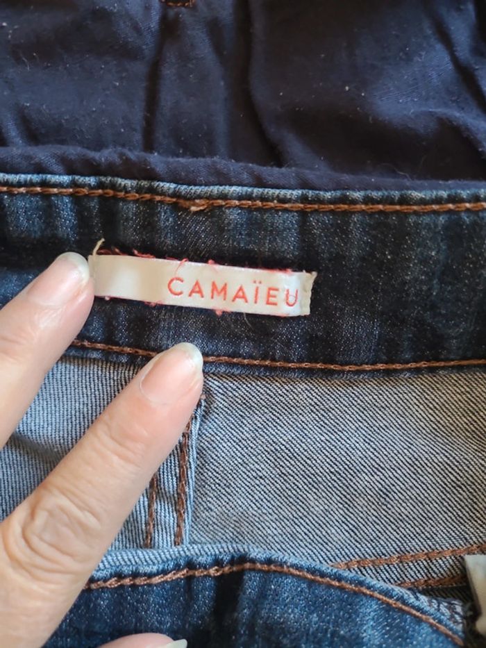 salopette short en jean camaieu taille 38 - photo numéro 5
