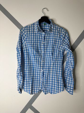 Chemise vichy bleu et blanche Benetton