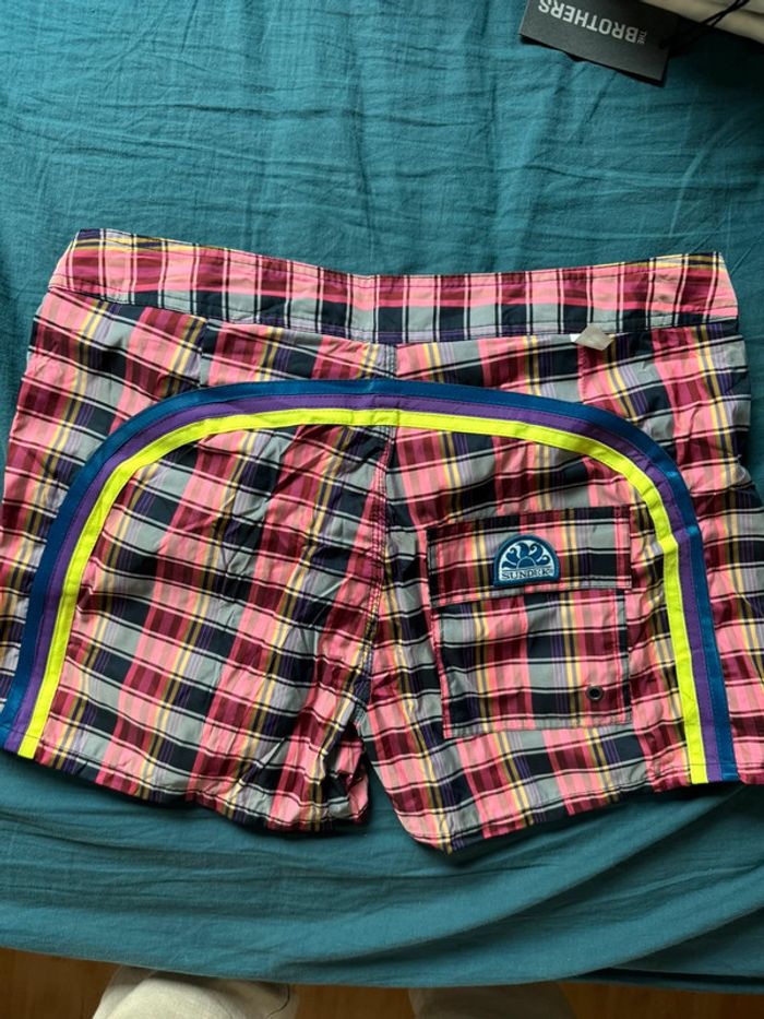 Maillot de bain Sundek homme – carreaux multicolores – taille 31– Neuf avec étiquette - photo numéro 2