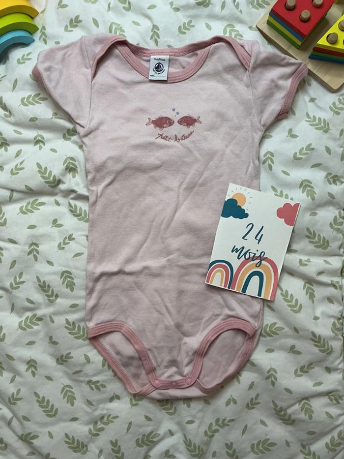 body manches courtes rose 24 mois petit bateau - photo numéro 2