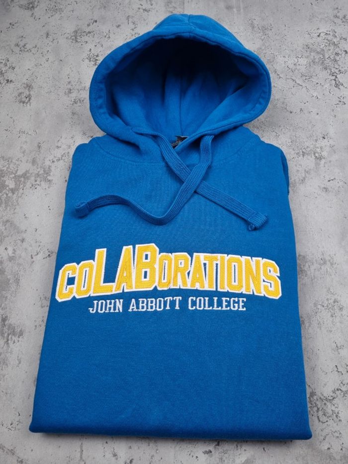 Pull à capuche universitaire John Abbott College bleu – Taille S Homme - photo numéro 2