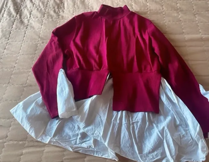 Haut rose avec effet chemise M