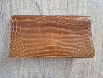 Sac pochette vintage façon reptile marron clair