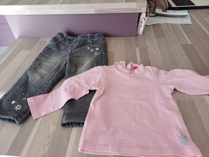 ensemble jeans et tee shirt ML pour filles Taille 18 mois