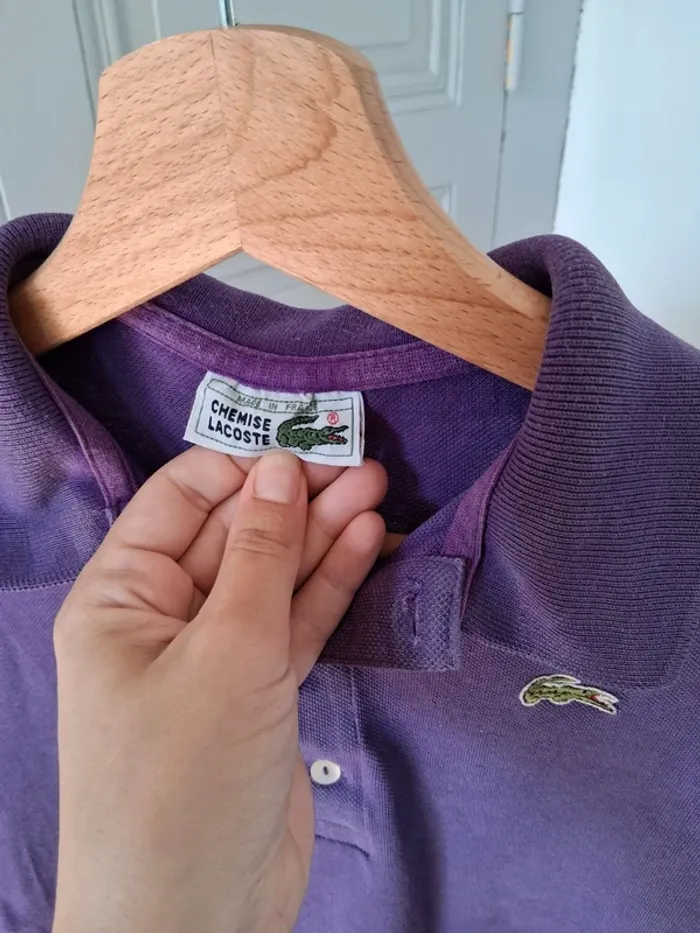 Polo violet vintage - Lacoste - 42 - photo numéro 2