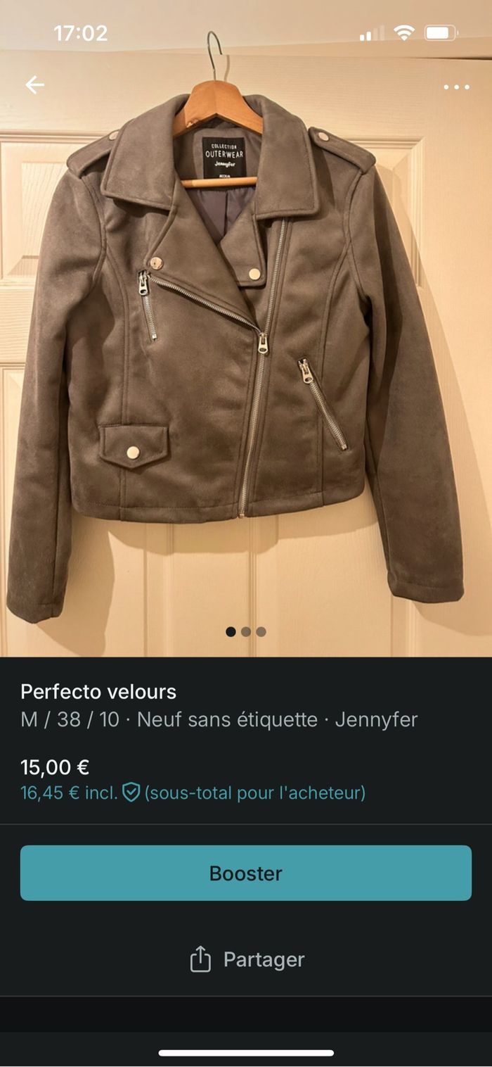 Perfecto en velours gris