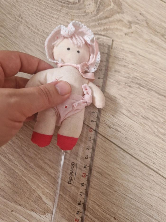 Poupée de chiffon, rose, 12cm environ - photo numéro 4