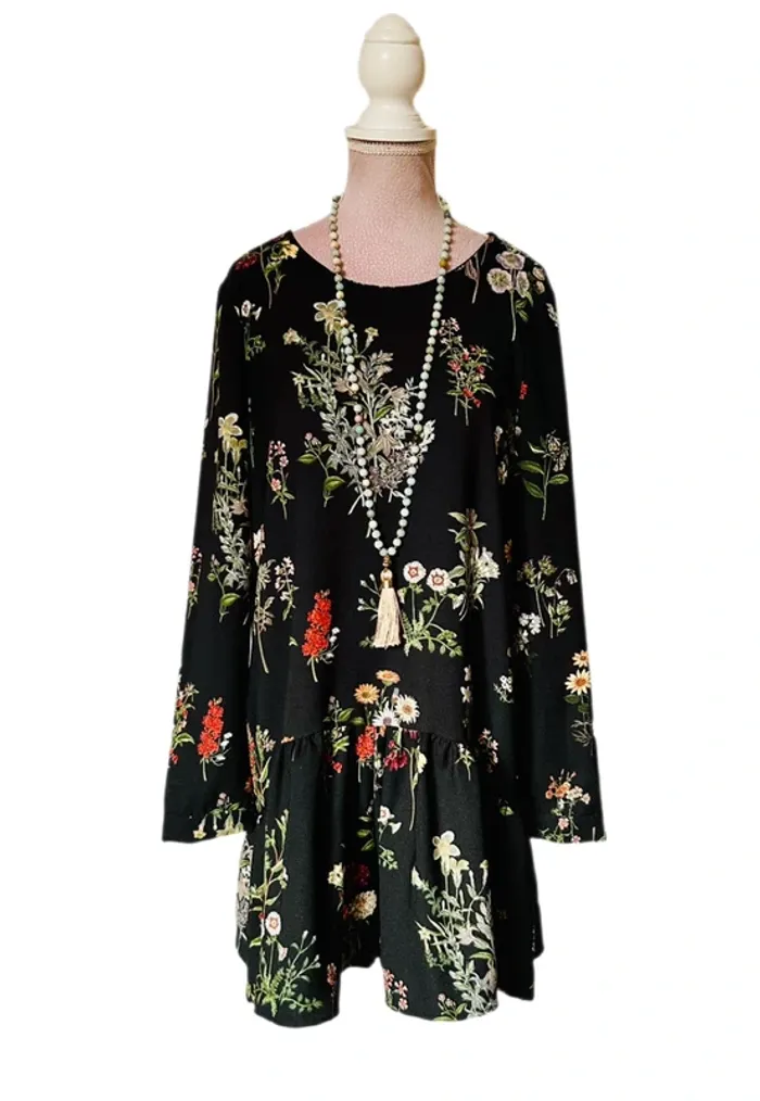 🖤🌿Robe combishort fleuri Boho chic Zara S/36 Floral print Romper dress🌿🖤 - photo numéro 2