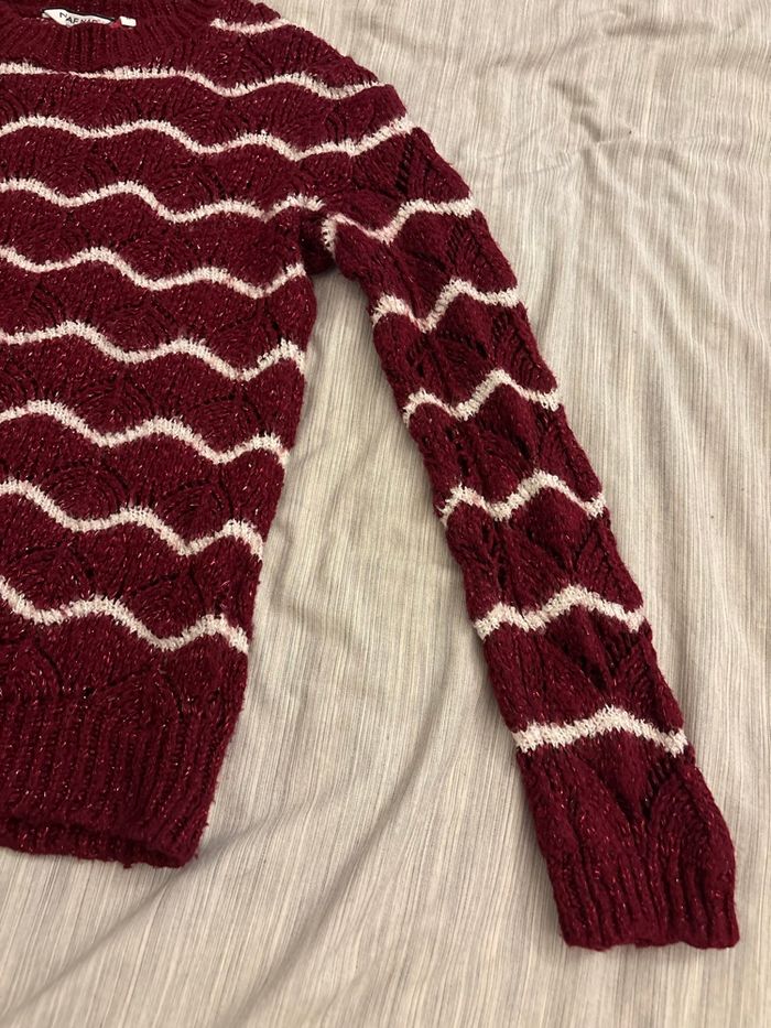 Pull paillettes brillant rayé - photo numéro 3