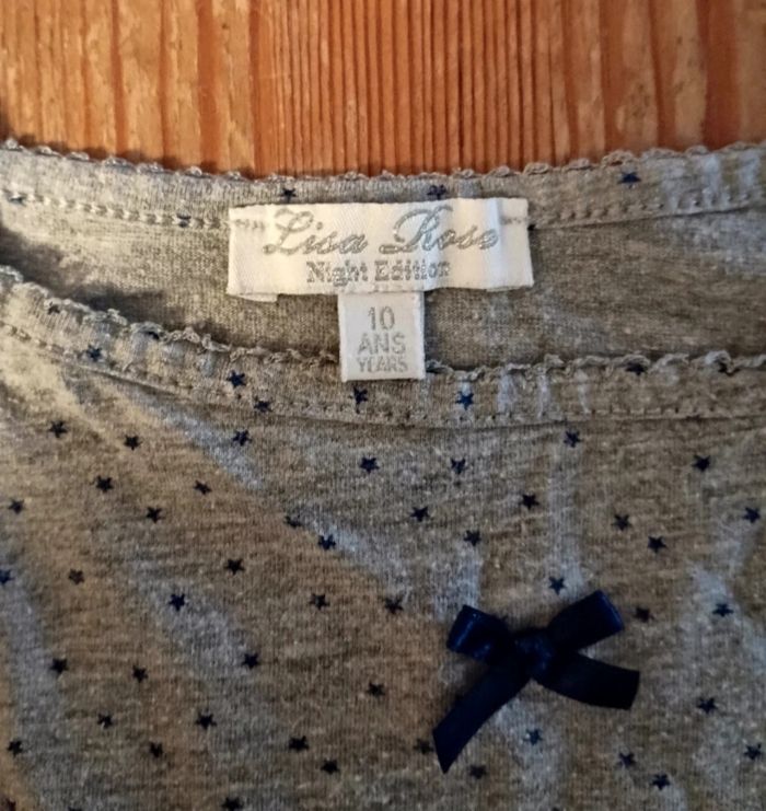 Chemise de nuit à bretelles t. 10 ans - photo numéro 3