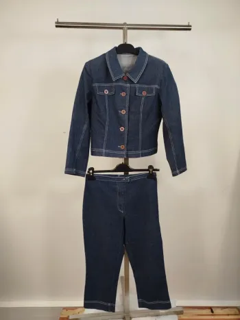 Ensemble en jean Femme - pantacourt +veste Fait main - Taille 36 estimée - A612