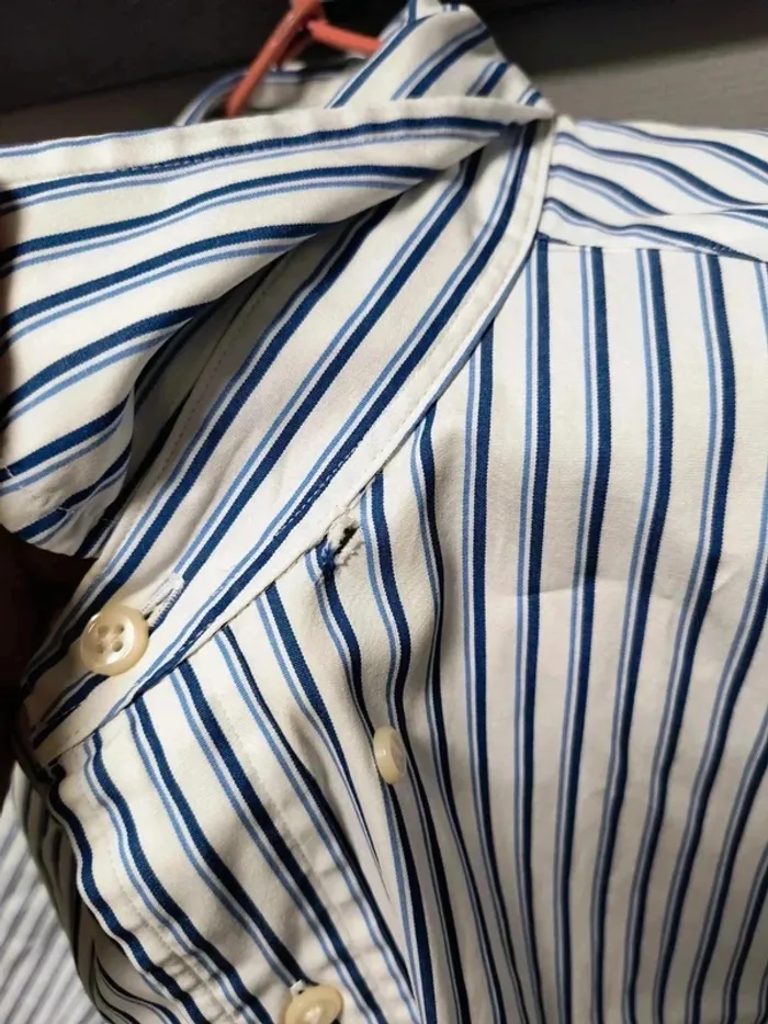 Chemise Ralph Lauren rayée bleu/blanc – Classic Fit – Vintage Y2K - photo numéro 4
