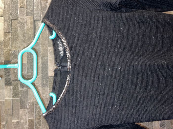 Robe Superdry droite noire pailleté sequins Taille XS / 34 - 36 Bon état - photo numéro 2