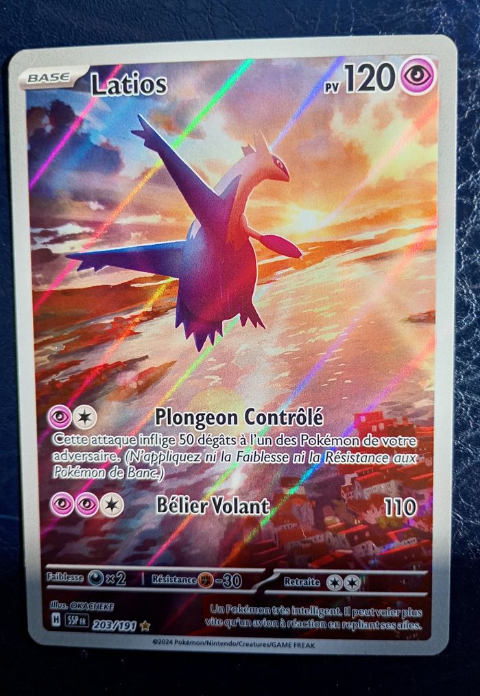 Carte pokémon LATIOS 203/191 AR EV08 ÉTINCELLES DÉFERLANTES -FR