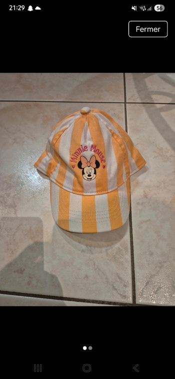 Casquette Minnie rayée orange