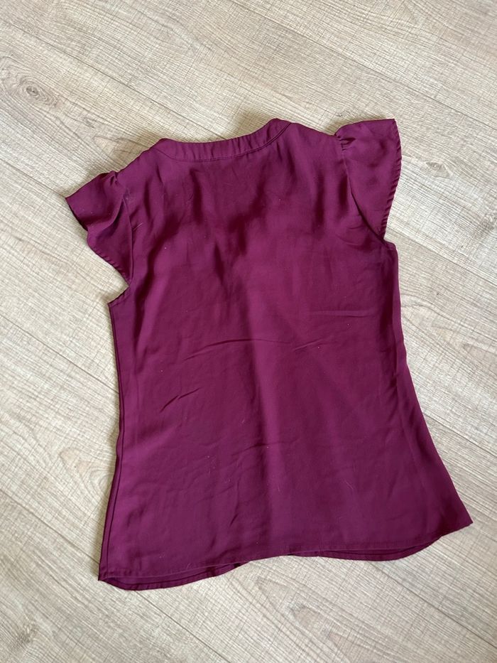 Blouse bordeaux à manches courtes Morgan taille 36 comme neuve - photo numéro 8