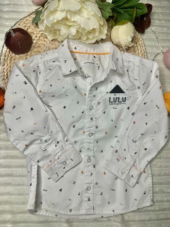 Chemise Lulu Castagnette 3 ans blanche 