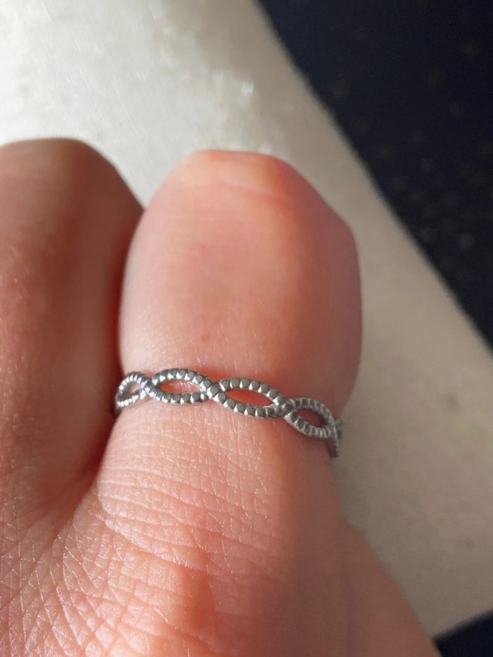 Bague ajustable argentée inoxydable - photo numéro 2