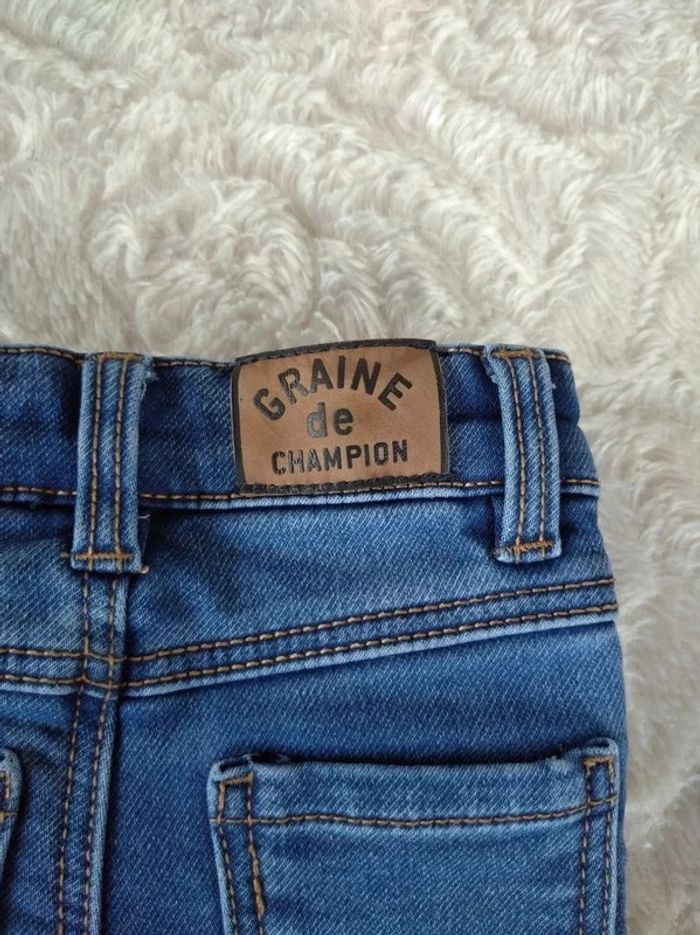 Pantalon jeans slim Garçon 3 mois Fun Mini champion Graine de champion Tape à l'oeil - photo numéro 11