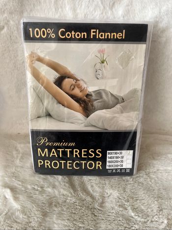 Protège matelas, drap housse blanc 90 x 190 cm, 100% coton
