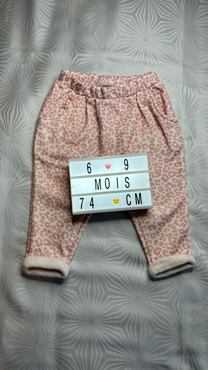 Pantalon chaud fille 6/9 mois - 74 cm