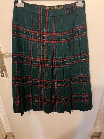 Jupe ecossaise en laine vintage plisse 42 made in unites kingdom
