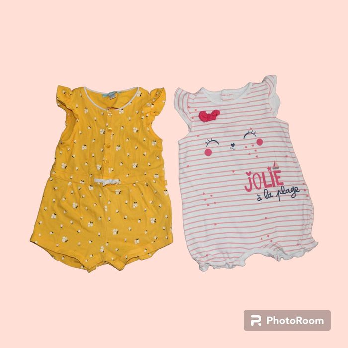 Lot de 2 combi-short taille 12 mois - photo numéro 2