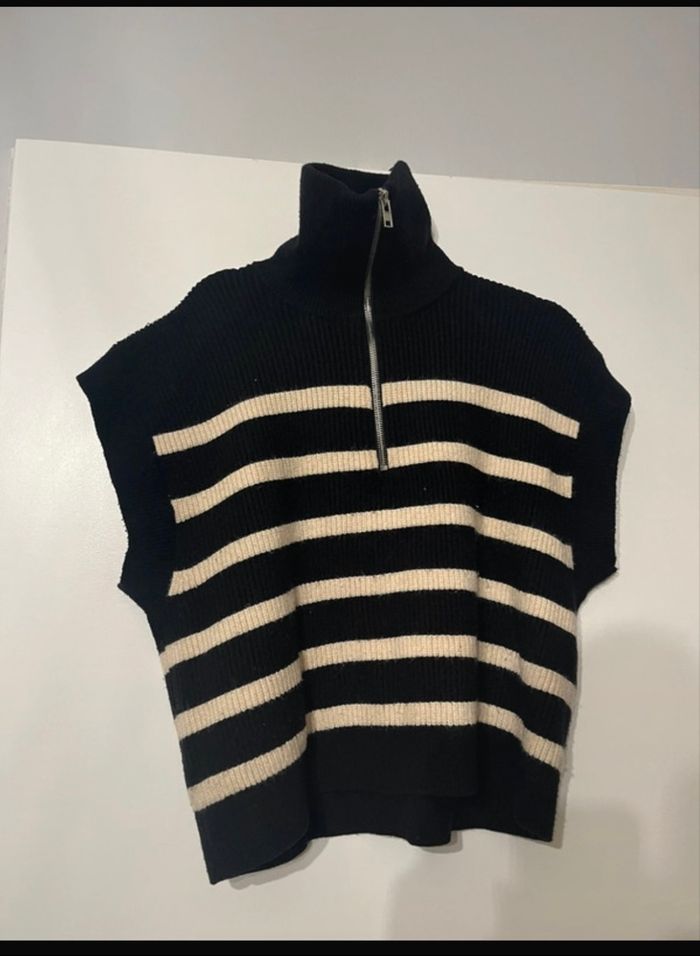 Pull camionneur rayé sans manche - photo numéro 2