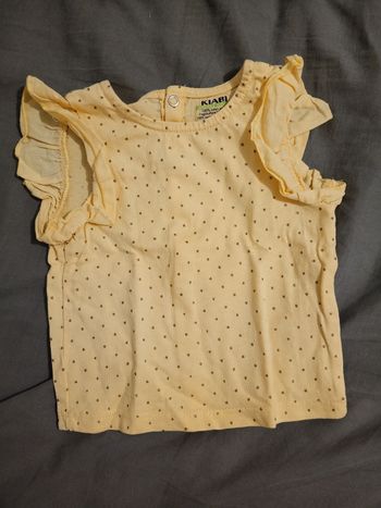 T-shirt jaune à pois _ 3 mois